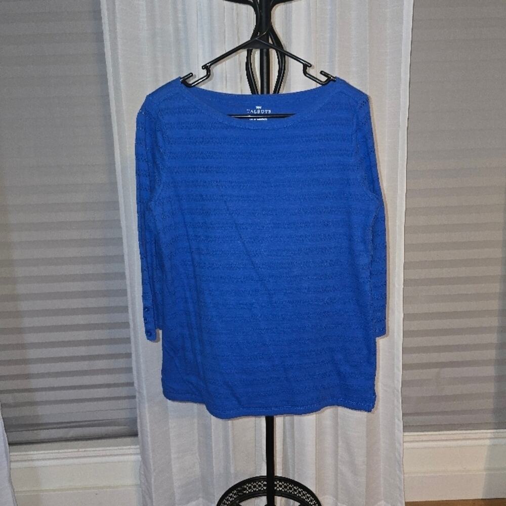 Talbots Women's Blue Top Medium EUC